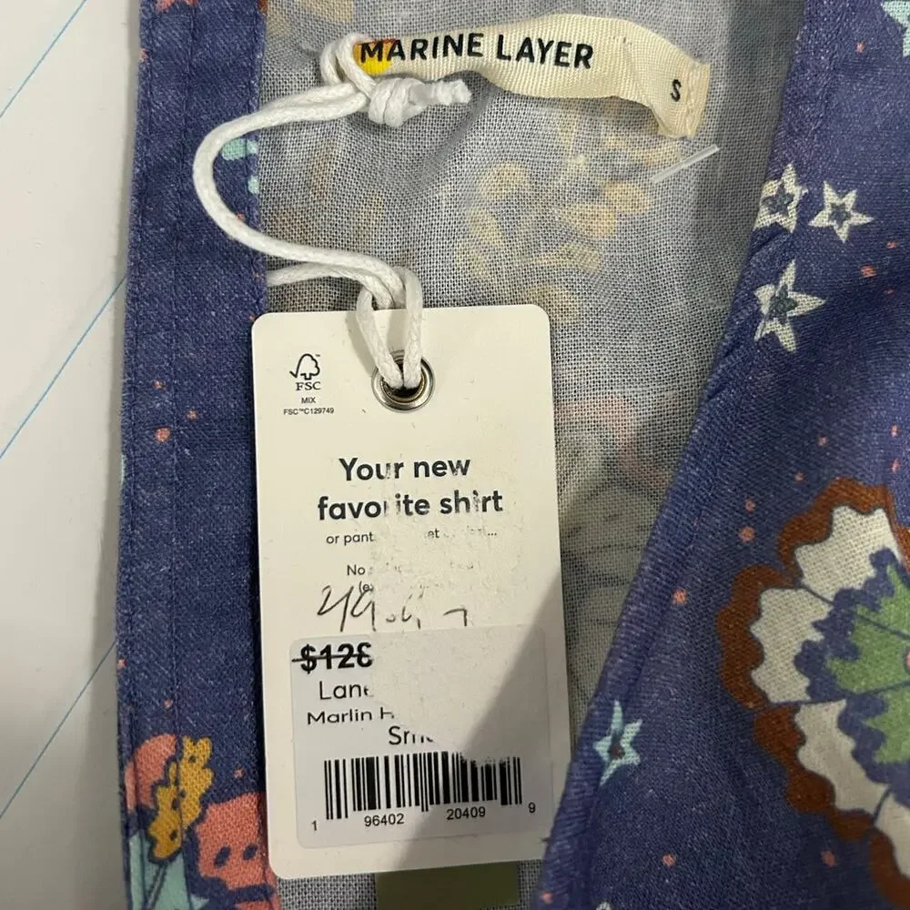 MARINE LAYER Laney Mini Dress NWT $128 Marlin Hibiscus Floral NO TIE Size S - Picture 6 of 9